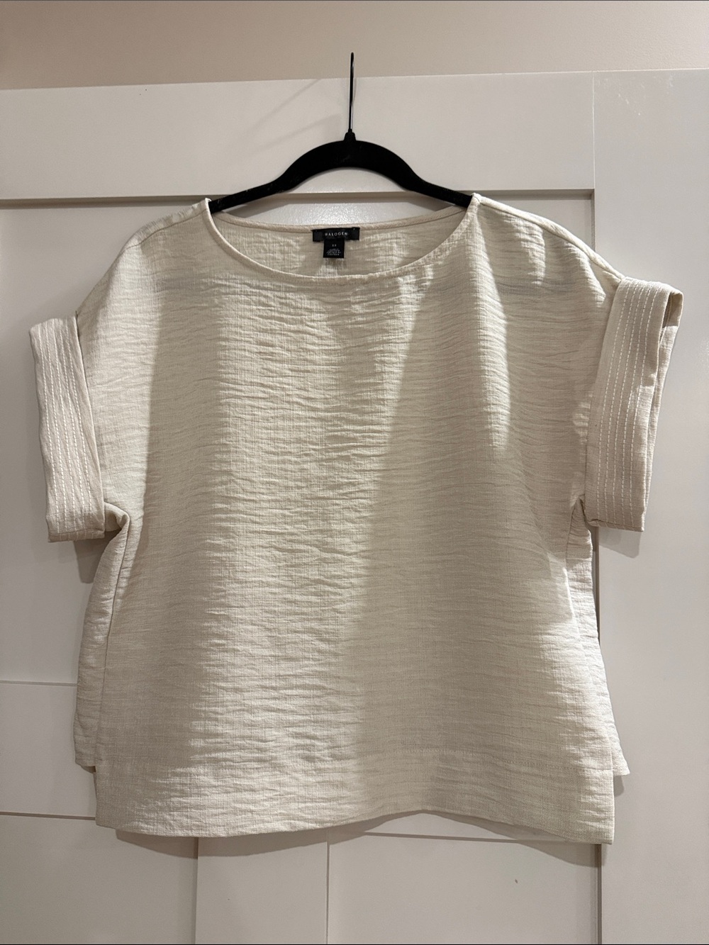 Halogen Women’s Oatmeal Textured Short-Sleeve Boxy Tunic